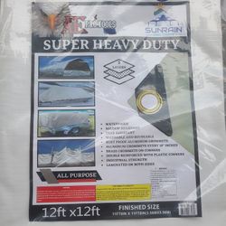 12ft × 12ft Super Heavy Duty White Tarp 