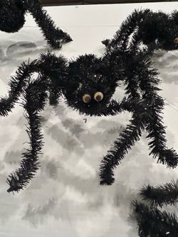 9 Black spiders and cobweb - Halloween decorations