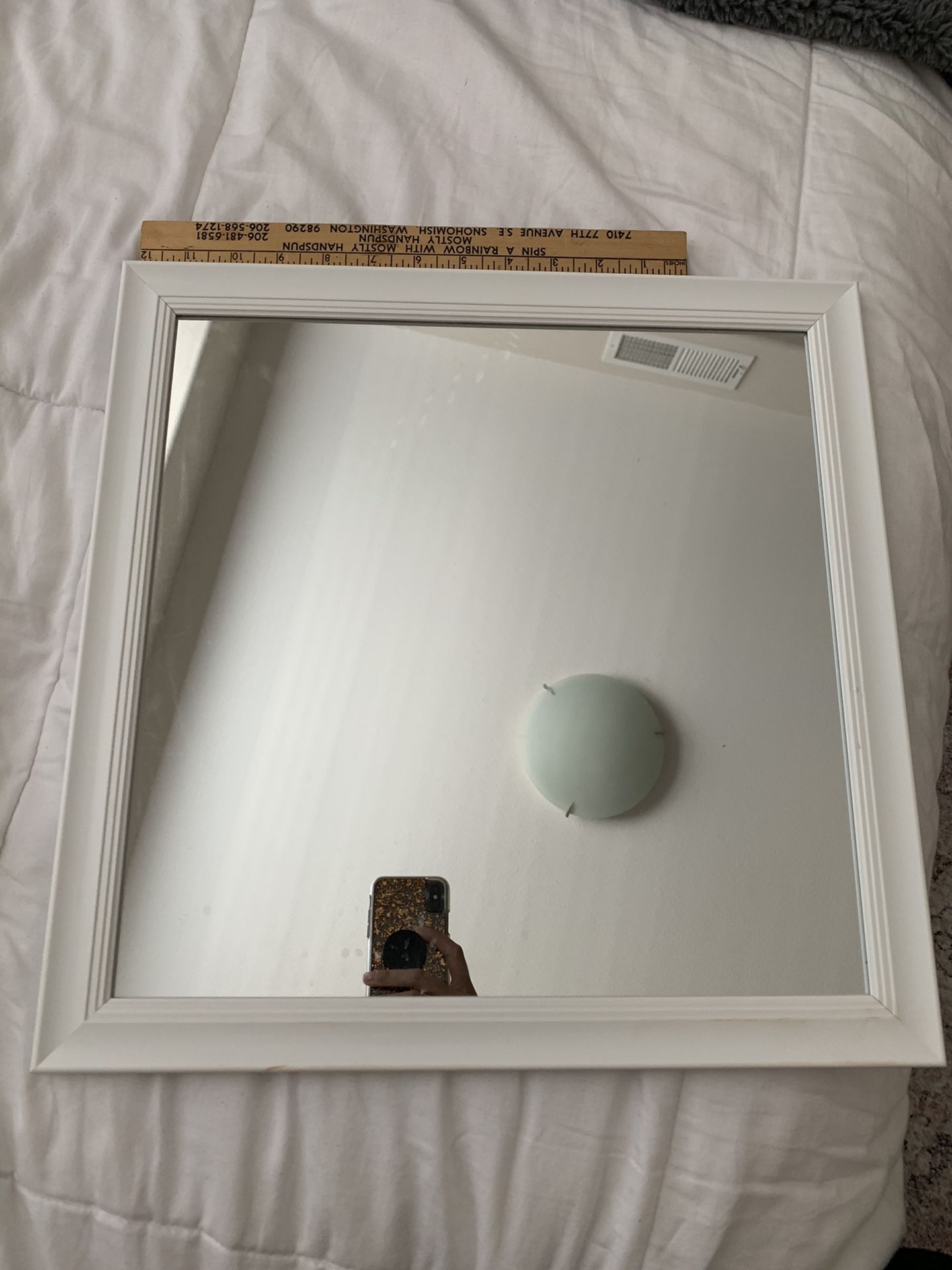 White square mirror