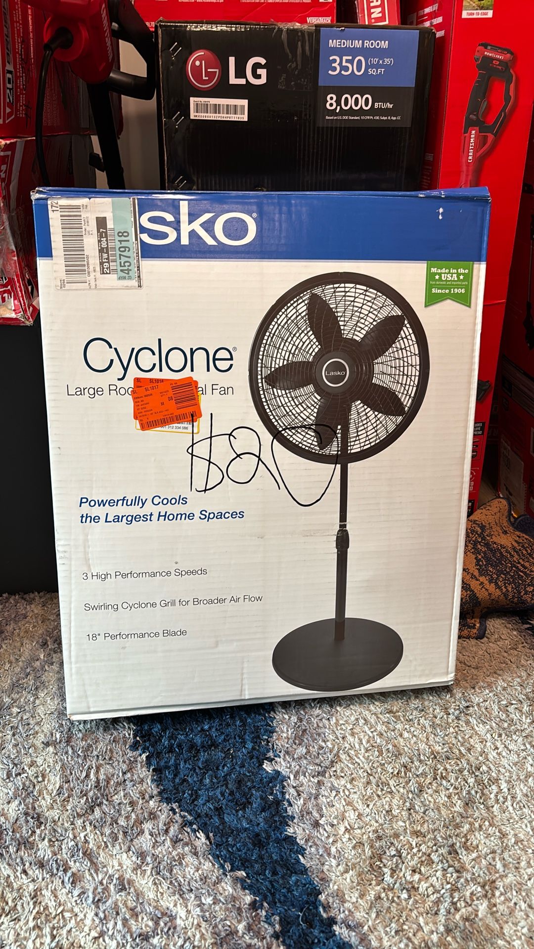 Lasko Cyclone Large Room Pedestal Fan