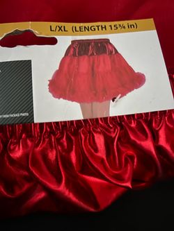 Red Satin Petticoat Skirt L/XL