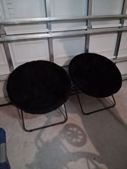 Black Faux Fur Saucer Chairs – Set of 2