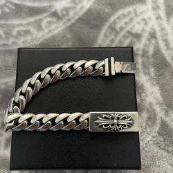 Chrome Hearts Cross Silver Bracelet 7.5” 