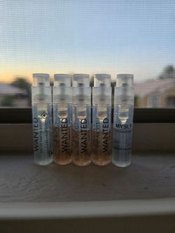 5 sample bottles. Azzaro the most wanted parfum - Azzaro the most wanted eau de parfum intense - ysl myself
