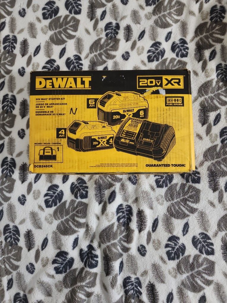 DEWALT 20V MAX XR BATTERY PACK 6.0Ah AND 4.0Ah WITH CHARGER