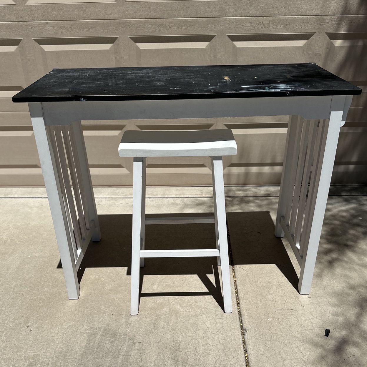 Project Desk / Table White W/ Black Chalk Paint