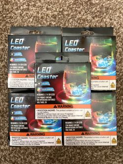 5 boxes of color-changing LED drink coasters