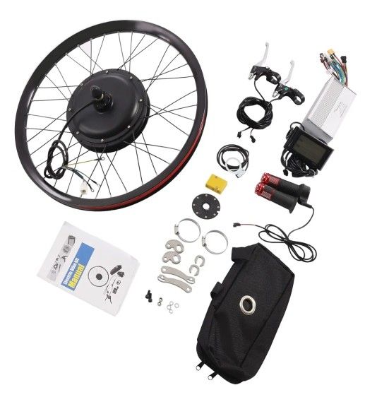 26" Electric Bike Conversion Kit 72V 2000W Rear Wheel E-Bike Hub Motor Kit with Mutifunction Display for Turn Pedal Bicycle Into Ebike