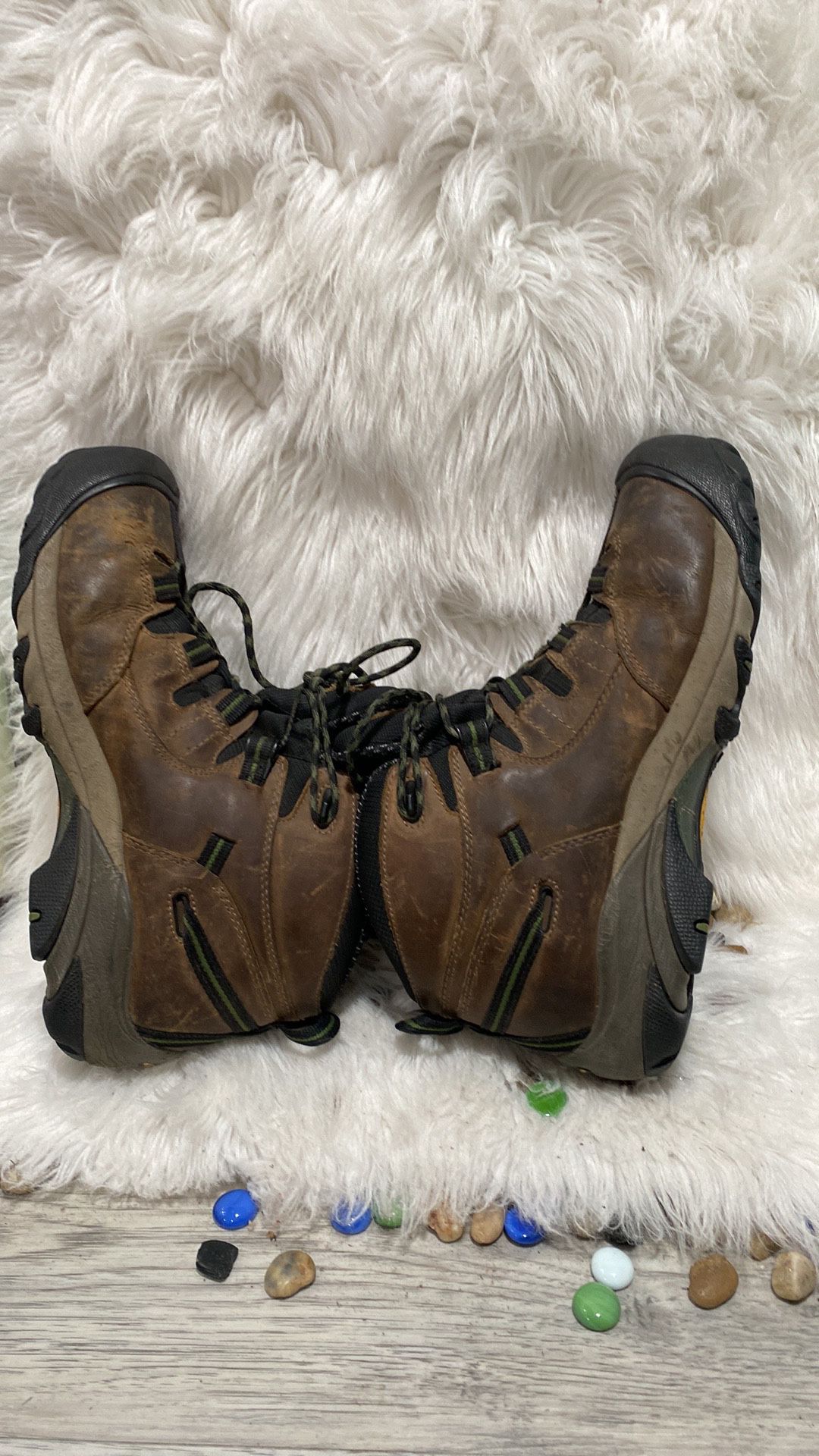 Mens KEEN Steel Toe Waterproof Work Boots Brown Leather F2413-11 Size 10