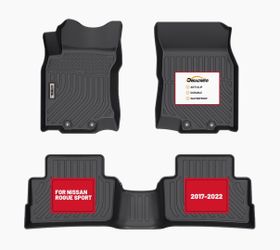 Car Floor Mats Compatible with Nissan Rogue Sport 2017-2022 (Sport Only) Heavy Duty All Weather Guard Spill Proof Front Rear Carpet Custom Fit Odorles