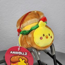 3" Anirollz Chickiroll Cheeseburger Keychain Charm Plush