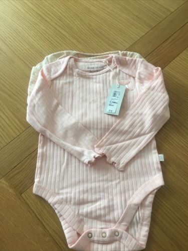 RRP £12 River Island Ribbed Bow Bodysuits 2 PACK 9-12 Months long sleeve