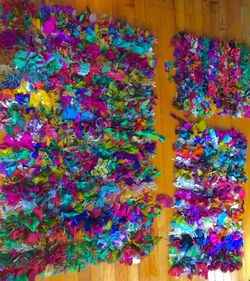 Bohemian colorful textured floor mat/carpet/rug