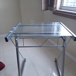 Small Glass Study Desk / Workstation