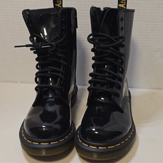Dr. Martens 1460 W Patent Leather Boots L Black Patent Lamper Women's Size 6