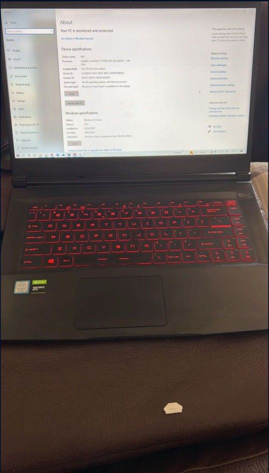 MSI GF Thin Gaming Laptop (GF65)