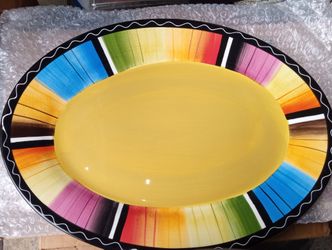 Zarape Large Oval Platter Multicolor