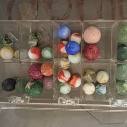 Lot Of 31 Authentic Vintage Marbles 