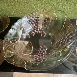 Vintage Mikasa Chablis Colored Raised Grapes & Leaves  Dinner Set Pieces