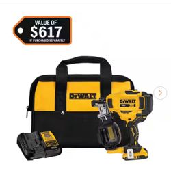 DEWALT  20V MAX Lithium-Ion 15-Degree Electric Cordless Roofing Nailer Kit with 2.0Ah Battery Charger and Bag