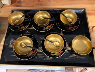 Vintage Japanese Black Tea Service Set