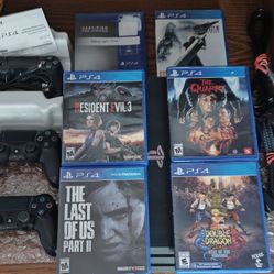 PS4 Pro 1TB, 3 PS4 Controllers, 2 Controller Charging Cords And 6 Games 
