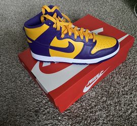 Nike Dunk High (Laker Color Way) Size 10 M