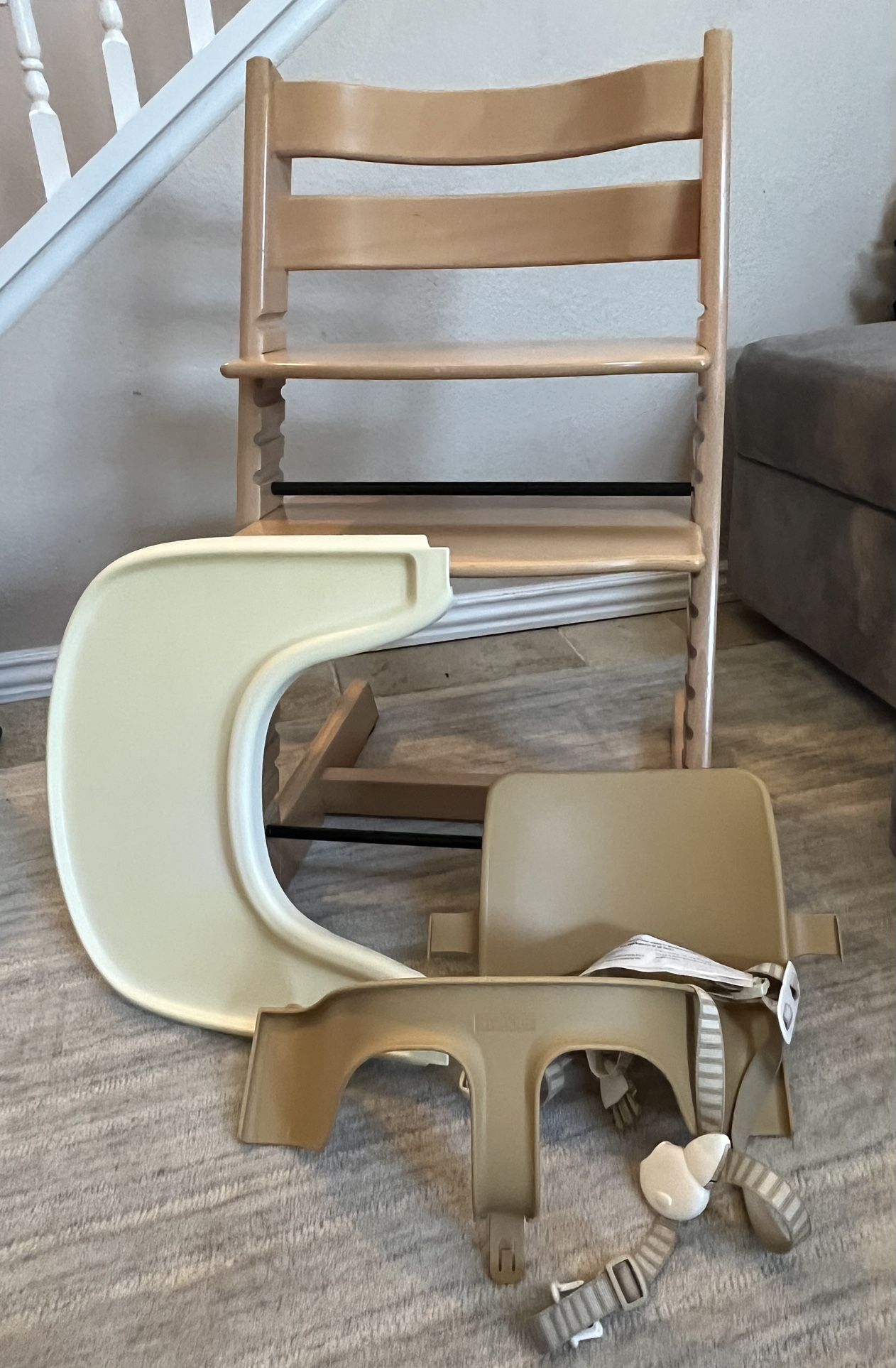 Tripp Trapp Stokke high chair w/ accessories