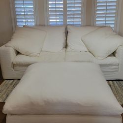 White Sofa with ottoman  