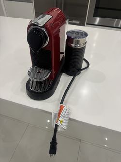 Nespresso Red Espresso Machine and Aeroccino Frother