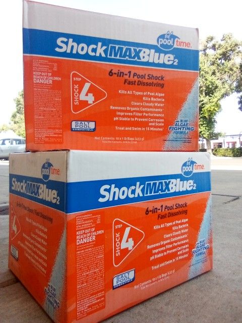 Pool Shock Boxes 10 Lbs 💥 POOL TIME MAXBLUE 2💥 6 In 1 Formula 💥LOWEST PRICE GUARANTEE💥