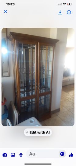 Lovely Solid Wood Glass Curio Cabinet