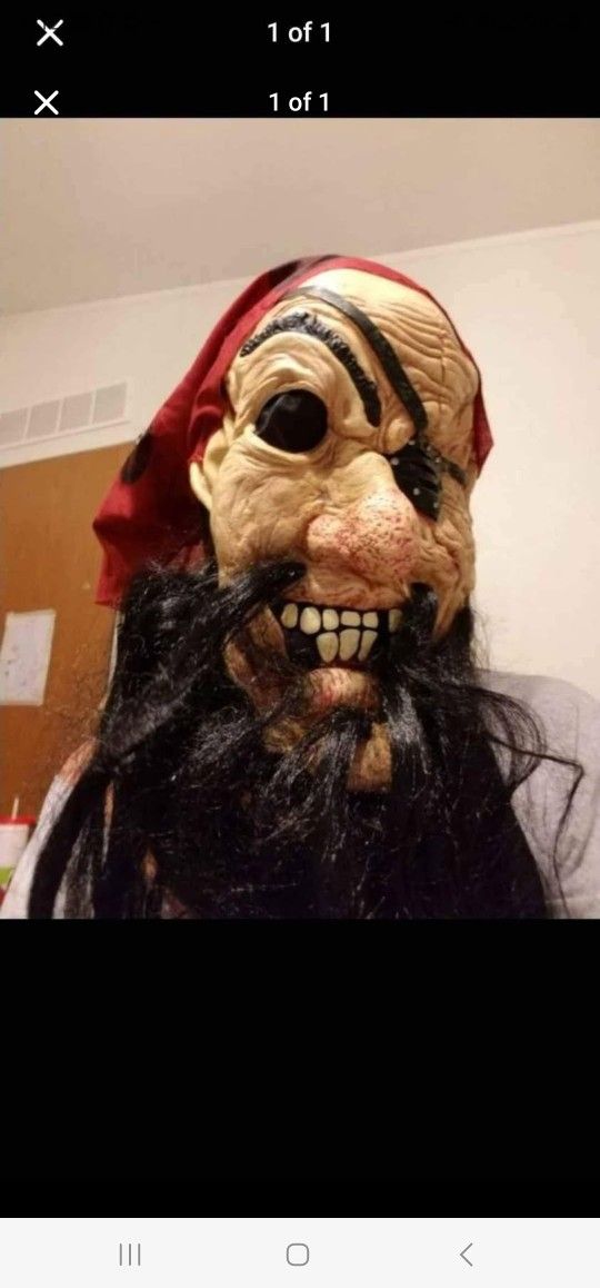 Fun World Vinyl Mask Captain Jack Pirate halloween