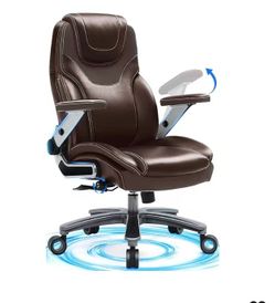 Big and Tall Office Chair with 5D Adjustable Arms, 600lbs Ergonomic Executive Office Chair with Adjustable Lumbar Support, Fabric and PU Leather Heavy