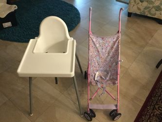 Baby High Chair, and a Baby Stoller