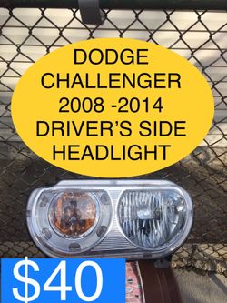 DODGE CHALLENGER 2008 2009 2010 2011 2012 2013 2014 DRIVER’S SIDE HEADLIGHT HEADLIGHTS