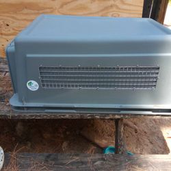 Gray Dog Kennel With Attachment Parts 