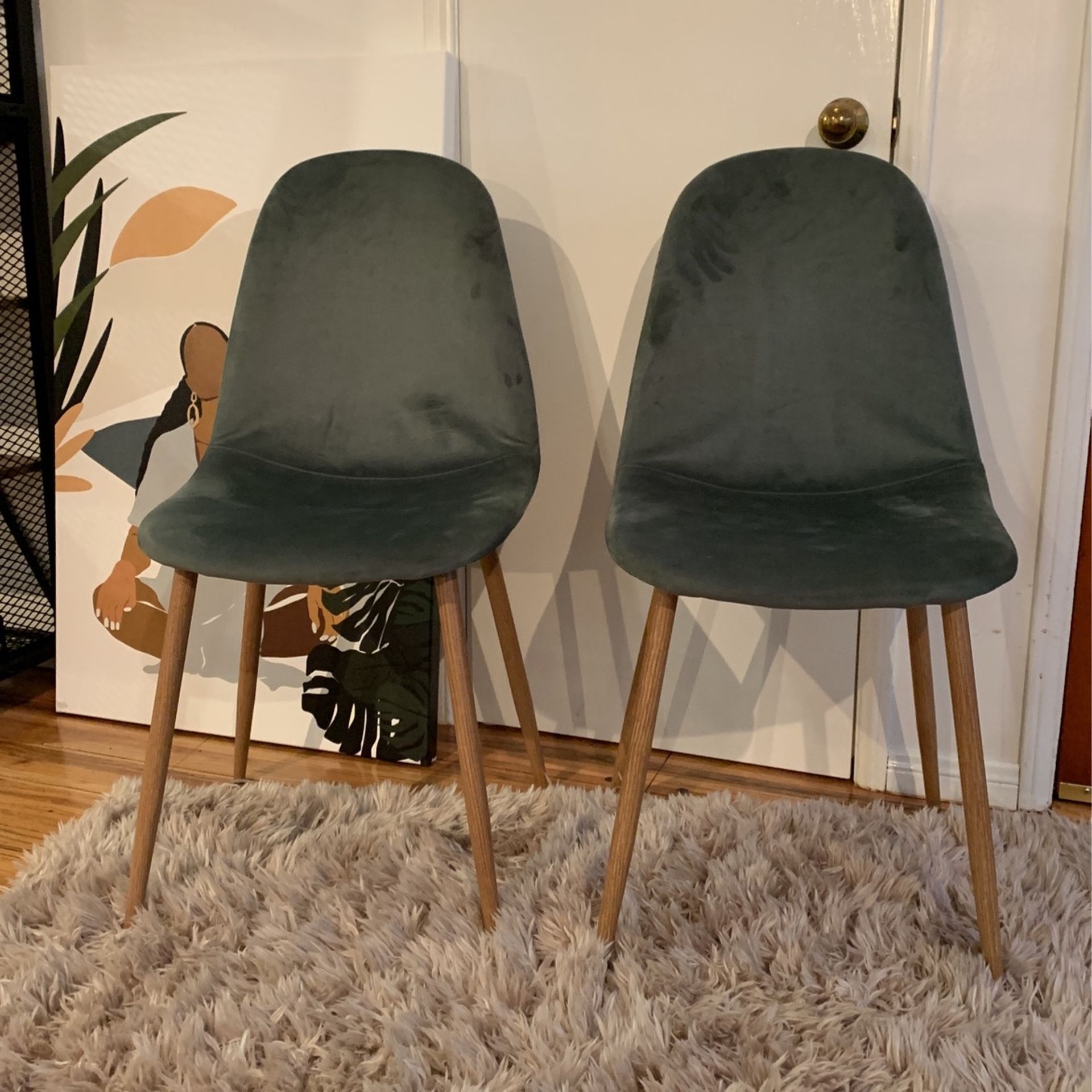 Sage Green Velvet Accent Or Dining Chair (set of 2)