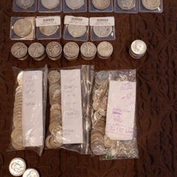 Silver Coin Lot - 90% Silver Dollars Halves and Quarters - 59.6 Oz of Silver