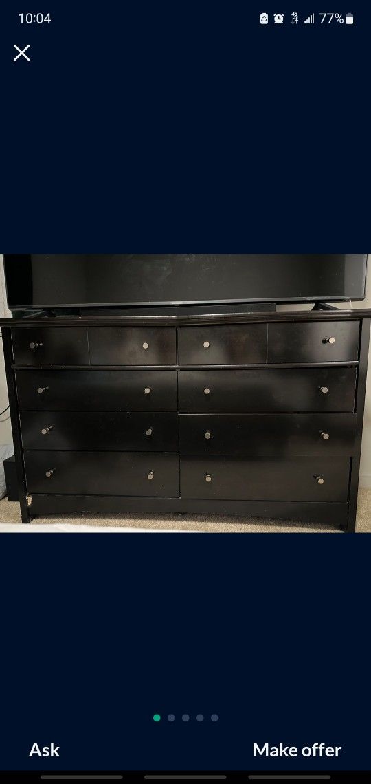 Dark Wood Dresser W/ Mirror