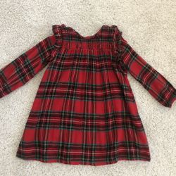 Girls Red Holiday Plaid Flannel Dress - NEW - Old Navy- Size 4/5 