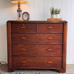 Antique solid wood tall 5-drawer dresser - FREE DELIVERY