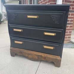 Refinished Oversize nightstand/small Dresser 