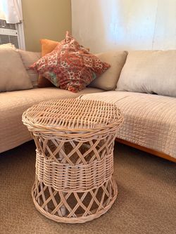 Rattan side table