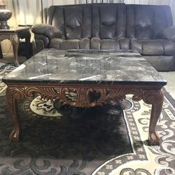 Granite Solid Walnut Coffee Table Living Room Table 