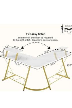 L- Shaped Corner Table + Stand
