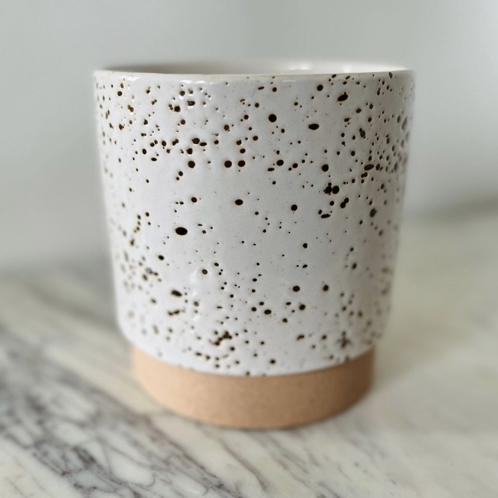 Handmade Speckled Ceramic Pottery Flower Pot Planter