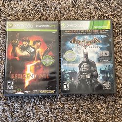 Xbox 360 Video Games. Batman And Resident Evil