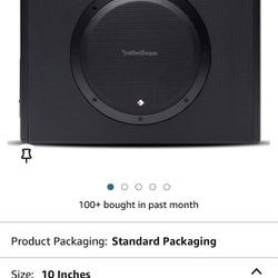 New 10” Rockford  Fosgate Amplified Subwoofer & Enclosure
