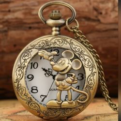 New Mickey Mouse Quartz Pocket Watch SHIPPING AVAILABLE